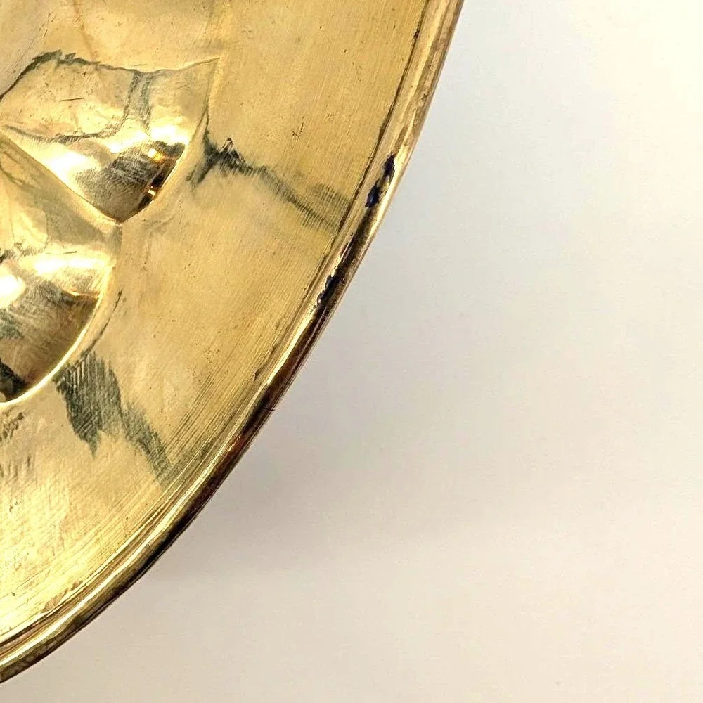 Vintage Brass Peacock Wall Plate 12